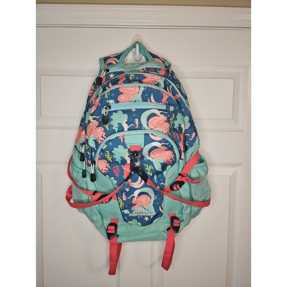High Sierra Teal Mermaid Backpack Suspension Strap System Hiking Camping School